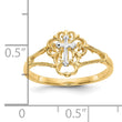 10K Two-tone Diamond Cut Cross Ring