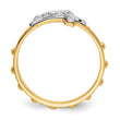10K Two-tone Crucifix Rosary Ring