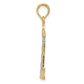 10K and Rhodium Cape Hatteras Lighthouse Pendant