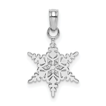 10k White Gold Small Snowflake Pendant
