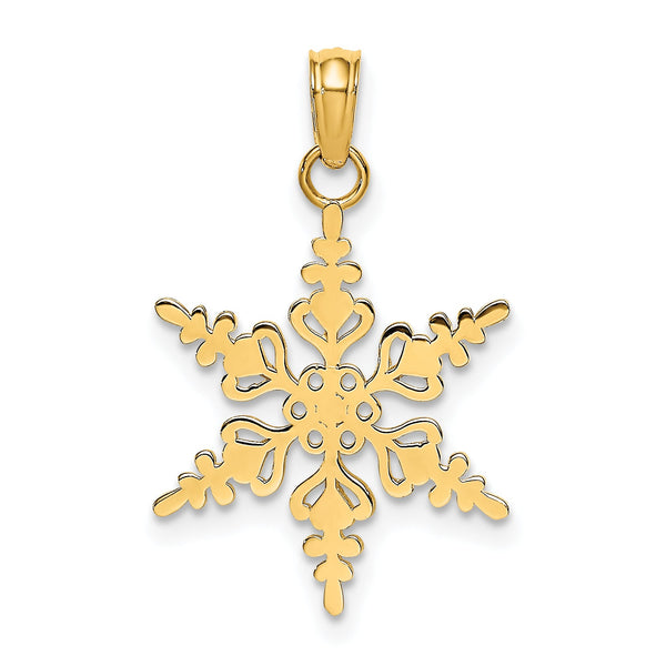 10k Polished Snowflake Charm