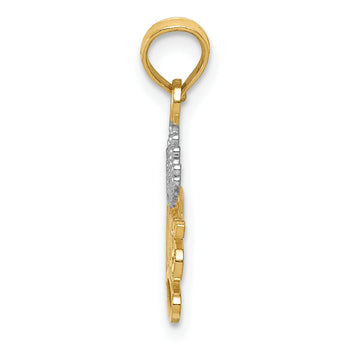 10k w/Rhodium PRINCESS w/White Crown Charm