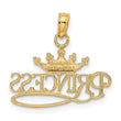 10k w/Rhodium PRINCESS w/White Crown Charm
