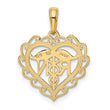 10k Registered Nurse Heart Pendant