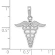 10k White Gold Caduceus Pendant