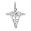 10k White Gold Caduceus Pendant