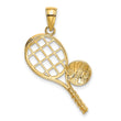 10k Diamond-Cut Tennis Racquet Charm