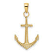 10K Gold Polished Anchor Pendant