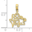 10K I HEART LAS VEGAS  with Dice Engraved Charm