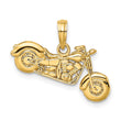 10K Gold Polished Textured 3-D Motorcycle Pendant