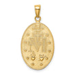 10K Gold Satin and Polished Finish Miraculous Medal Pendant