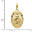 10K Gold Satin and Polished Finish Miraculous Medal Pendant