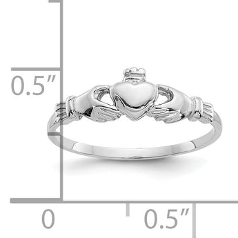 10k White Gold Child's Claddagh Ring - 4
