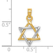 10K Two-tone Polished Star of David Pendant