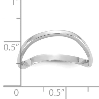 10K White Gold Polished Wave Fashion Thumb Ring