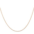 10K Rose Gold .5mm Carded Cable Rope Chain