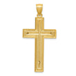 10k Two-tone Diamond-cut Latin Crucifix Pendant