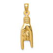 10K 3D Hollow Rock On Sign Charm