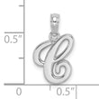 10K White Gold Polished C Script Initial Charm