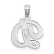 10K White Gold Polished D Script Initial Charm