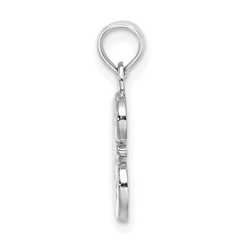 10K White Gold Polished E Script Initial Charm