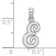 10K White Gold Polished E Script Initial Charm