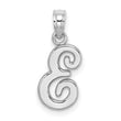 10K White Gold Polished E Script Initial Charm