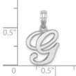10K White Gold Polished G Script Initial Charm