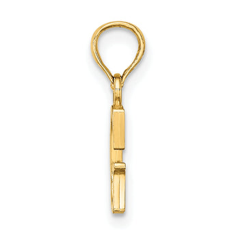 10K Polished G Block Initial Charm