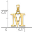 10K Polished M Block Initial Charm