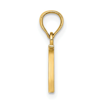 10K Polished W Block Initial Charm