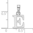 10K White Gold Polished E Block Initial Charm