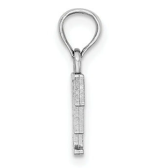 10K White Gold Polished F Block Initial Charm