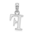 10K White Gold Polished F Block Initial Charm