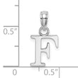 10K White Gold Polished F Block Initial Charm