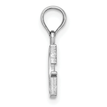 10K White Gold Polished G Block Initial Charm