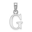 10K White Gold Polished G Block Initial Charm