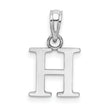 10K White Gold Polished H Block Initial Charm