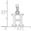 10K White Gold Polished H Block Initial Charm