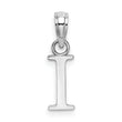 10K White Gold Polished I Block Initial Charm