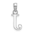 10K White Gold Polished J Block Initial Charm