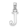 10K White Gold Polished J Block Initial Charm