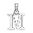 10K White Gold Polished M Block Initial Charm