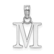10K White Gold Polished M Block Initial Charm