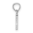 10K White Gold Polished N Block Initial Charm