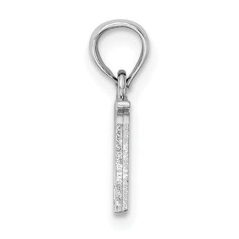 10K White Gold Polished N Block Initial Charm