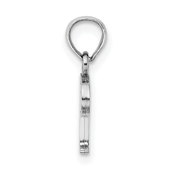 10K White Gold Polished P Block Initial Charm