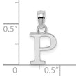 10K White Gold Polished P Block Initial Charm