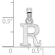 10K White Gold Polished R Block Initial Charm