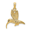 10K Textured Hummingbird Flying Charm